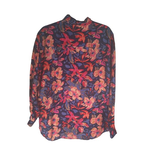 Vintage Details Express Colourful Vibrant Silk Button Up - Picture 4 of 10